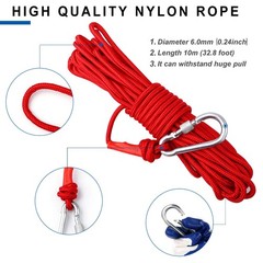500 – 1300Lbs Pull Force Double Sided Strong Fishing Magnet Kit Rope Carabiner