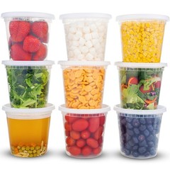 DuraHome Deli Containers with Lids 24oz. Leakproof 30 24 oz. (30 Sets), Clear