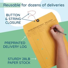 Blue Summit Supplies Interdepartment Envelopes with String Tie 10 x 13 Inches, B