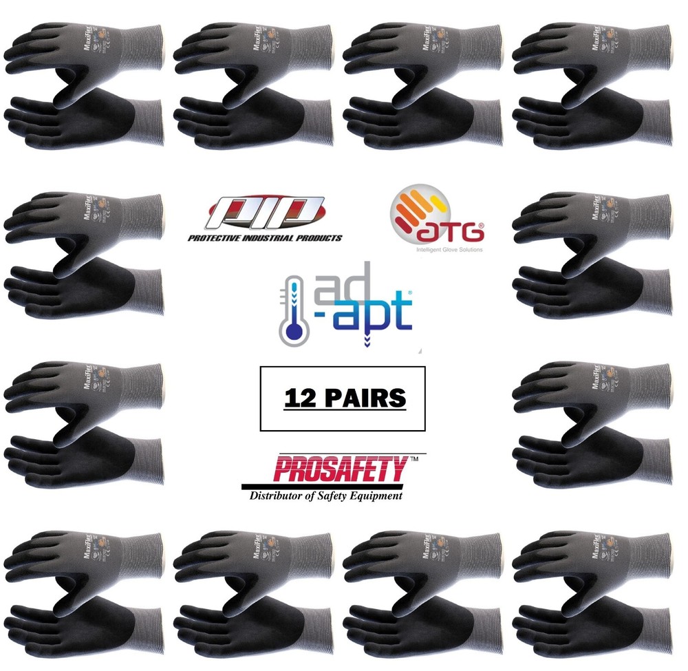 12- 42-874 MaxiFlex Foam Nitrile Grip Palm Coated PROTECTIVE WORK GLOVES MEDIUM
