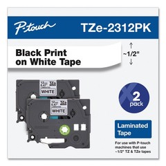 Brother P-Touch Tze TZE2312PK Laminated Labeling Tapes – BK On WT (2/PK) New
