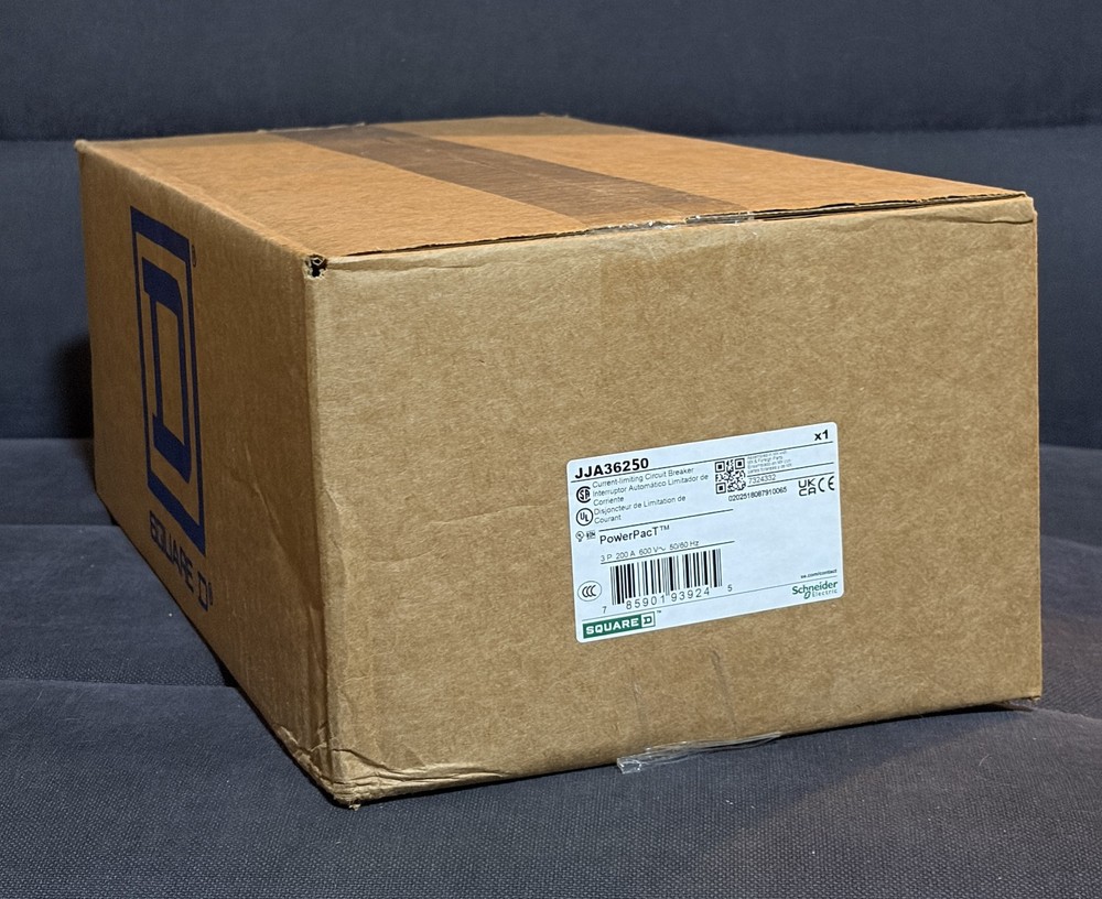 New Square D JJA36250, 250A, 3 pole, 600VAC, 25kA Circuit Breaker Schneider