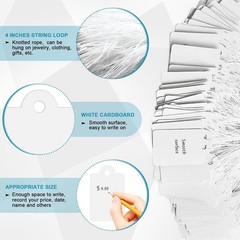 220 Pack White Price Tags with String Attached Marking Price Tags Price Labels D