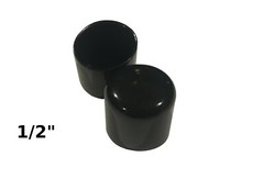1/2″ .50 inch Round Black Vinyl Plastic Tube Tip End Cap (2,4,10,20,50,100)