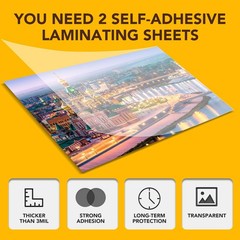25 Pack Self Adhesive Laminating Sheets, 9 X 12 Inch, Clear Sticker Laminate …