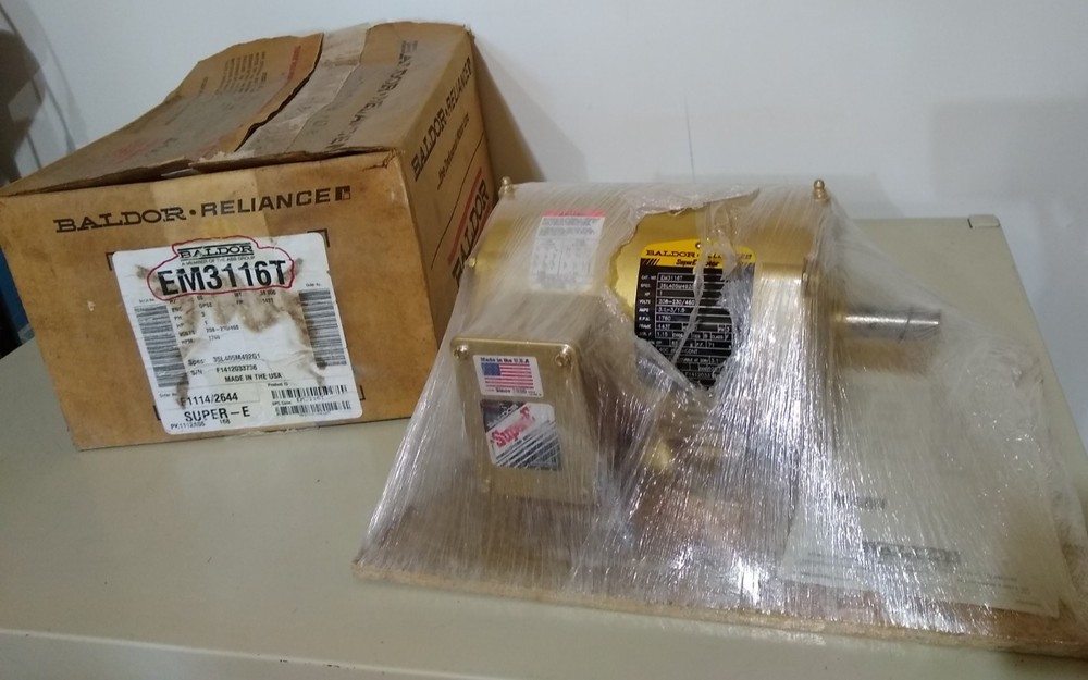 Baldor Reliance EM3116T Electric Super E Motor 1HP 230/460V 3Ph 1760 RPM 143T