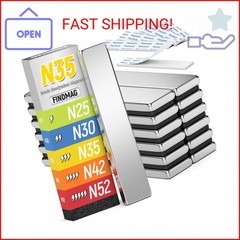 FINDMAG 12Pack Rare Earth Neodymium Magnets, 60x10x3mm Strong Heavy Duty Bar Mag