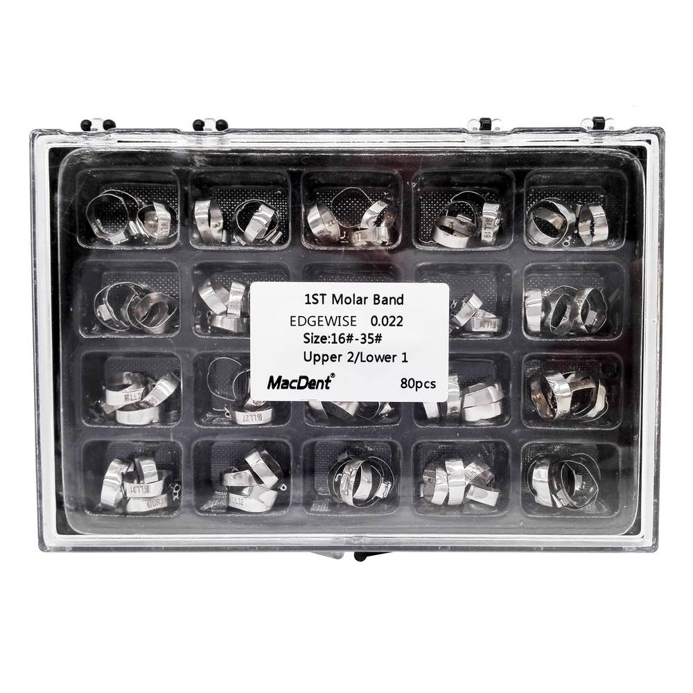 MacDent Dental Orthodontic Bands With Buccal Tube 1st Molar Roth/MBT 022″ 16#-35