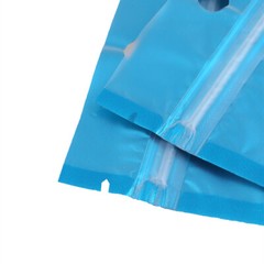 Flat Clear/Blue/Silver Mylar Zip Seal Bag Pouch with Hang Hole Variety QTY Sizes