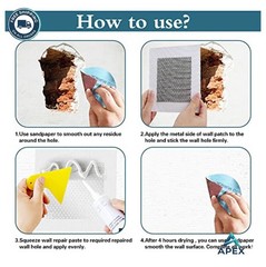 Wall Repair Patch Kit 4×4 6×6 8×8 Drywall Aluminum Mesh Holes Ceilings Self