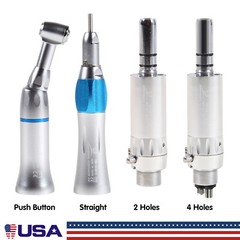 Dental Slow Low Speed Handpiece Contra Angle Straight Air Motor 2/4 Holes E-Type