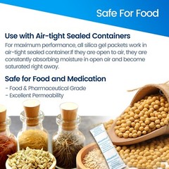 10 Gram Food Safe Desiccant Pack, Premium Silica Gel packet, Moisture Absorbers