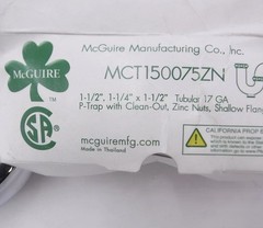 McGuire 1-1/2″ & 1-1/4″ x 1-1/2″ Lite Commercial 17 Gauge P-Trap Chrome