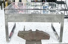 BARNEYS NEW YORK Chrome And Glass Display Cabinet Designed By PETER MARINO