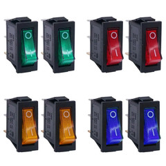 8/24Pcs AC 250V/15A 125V/20A Illuminated LED On/Off SPST 3 Pin 2 Position Mini B