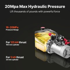Uimoso 4 Quart Single Acting Hydraulic Pump Dump Trailer Power Unit 12V Plastic