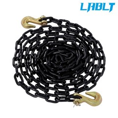 LABLT G80 Transport Binder Chain 1/4 Inch × 14 Ft | Chain with Clevis Grab Hooks