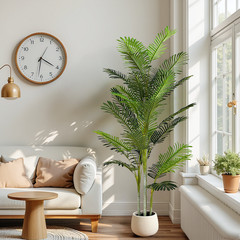 78.5″ Artificial Palm Tree with Black Plastic Pot, Set of 2