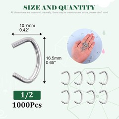 1000Pcs 1/2″ Hog Rings, Galvanized Hog Rings for Auto Upholstery Furniture 