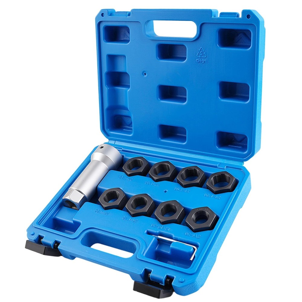 Axle Spindle Threading Set, 10pc Thread Chaser Rethreading Kit, Axle Thread R…