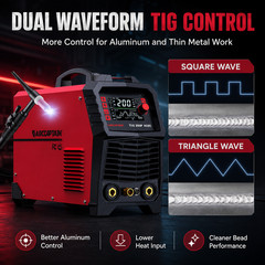 ARCCAPTAIN 7 in 1 TIG Welder 200A AC/DC Aluminum TIG Welder with Pulse 110V/220V