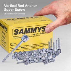 Corrosion Resistant Zinc Vertical Anchor Screws for Wood Structures Pack 25