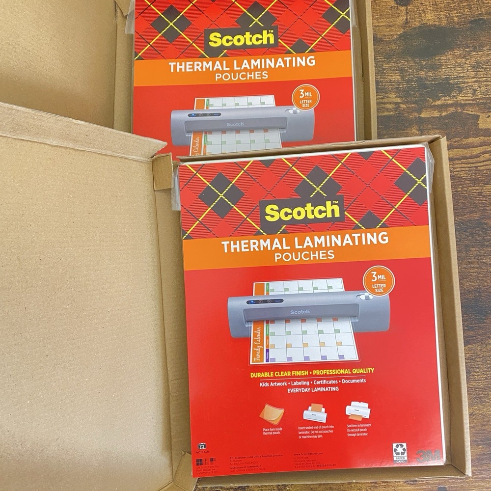 200 Pack Scotch Thermal Laminating Pouches, 8.9 x 11.4 in, Letter Size, 3 mil
