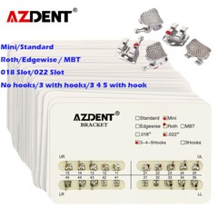 10sets AZDENT Dental Ortho Metal Brackets Mini/Standard, Roth/MBT, Slot.022 .018