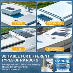 RV Roof Coating White 1 Gallon, Solar Reflective Sealant, Waterproof Flexible…