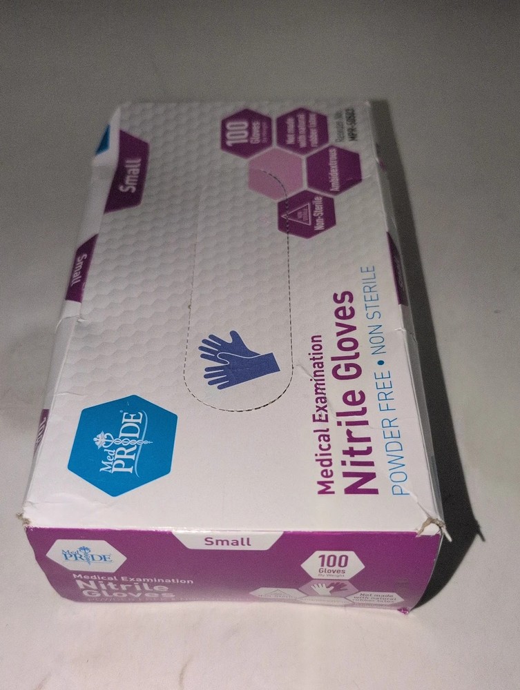 Med Pride Medical Examination Nitrile Gloves Powder Free Non Sterile Size Small