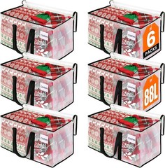 6 Pack Heavy Duty Clear Moving Bags Double Zipper