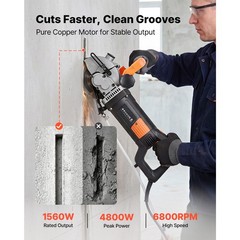 Uimoso Electric Wall Chaser 4800W Groove Cutter Machine with 6800RPM and Guide