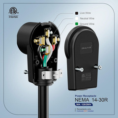 NEMA 14-30R Plug,14-30 30A/125/250V Female Connector, (ETL Certified) 30Amp 125/