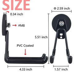 2PC Garage Magnetic Long Hooks Storage Cord Drill Utility Organizer Tool Hanger