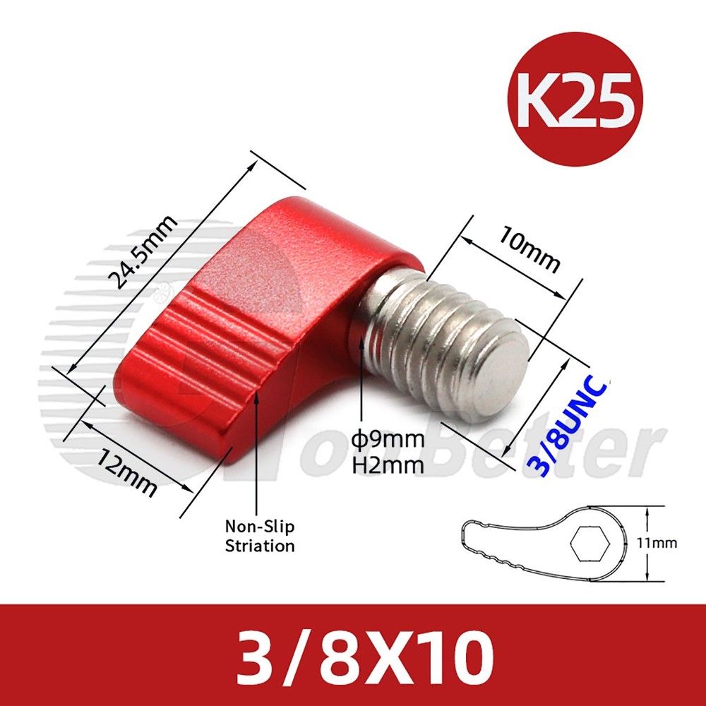 UNC1/4″ 3/8″ Clamping Thumb Screw Aluminum Tee 7/T Wing Knob Head Hand Grip Bolt