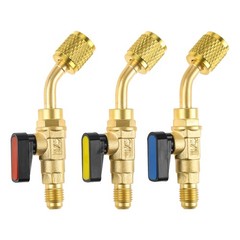 Air Conditioner Angled Ball Valve Adapter Kit for R410A R134A R12 R22 AC HVAC