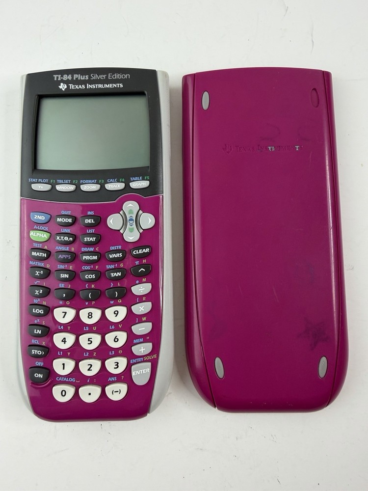 Texas Instruments TI-84 Plus Silver Edition Pink Graphing Calculator with Cover