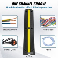 Uimoso 4 PCs 39” Cable Protector Ramp 18000lbs Speed Bump Floor Cable Protector