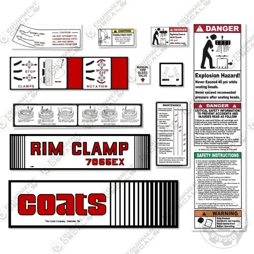 Fits Coats 7065EX Decal Kit Rim Clamp – 7 YEAR OUTDOOR 3M VINYL!