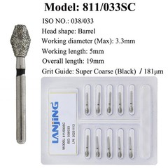 Dental Diamond Burs Barrel Super Coarse FG Bur 811-032C 038SC High Speed Burr