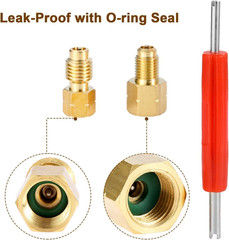 4PCS R1234yf Vacuum Pump Adapter,1/4” SAE Female FL x 1/2″ LH-Male & 1/2″ LH…