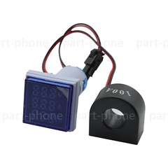 AC 60-500V 0-100A 22mm 3-in-1 Voltmeter Ammeter Digital Volt AMP Frequency Meter