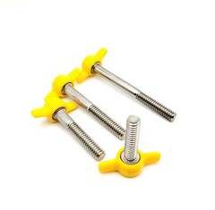 1/4″-20 Thumb Screw T Bolts Yellow Butterfly Plastic Clamping 1 1/4″ Knob Cap