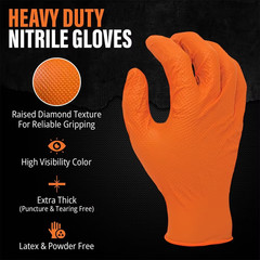Heavy Duty Nitrile Gloves 8Mil Extra Thick Mechanic Home Garden Disposable Glove