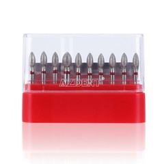 100pcs AZDENT Dental FG Diamond Burs Football 368-023F Fine Red High Speed