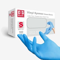 Blue Vinyl Synmax Exam Gloves Latex Free Powder Free Disposable Gloves 100pcs