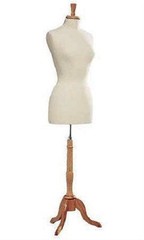 Women’s Dressmaker Seamstress Dress Form Ivory Mannequin Size 8 Wood Base Female