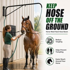 Swinging arm Horse Wash Attachment – Wall-mounted Spray Boom Preventing Tangl…