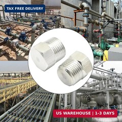VIKKSAER 5 Pcs Stainless Steel 3/8″ NPT Male Pipe Plug Fitting, Hex Head, High T