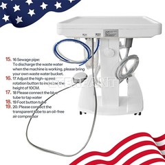 Dental Delivery Unit System 4H Cart Treatment Work Compressor+3-Way Syringe